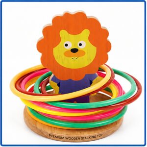 Wooden Lion Ring Toss Game-Fun Skill & Coordination Toy