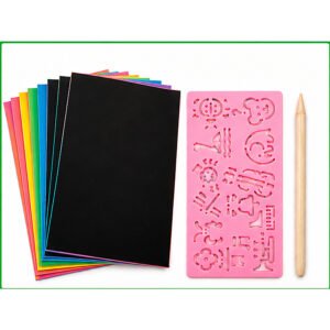 Scratch Book With Stencil (Pack of 3)